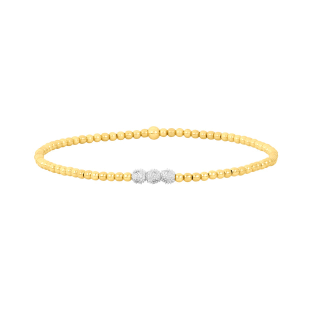 2MM Signature Bracelet with 14K Gold Diamond Bead – Karen Lazar Design