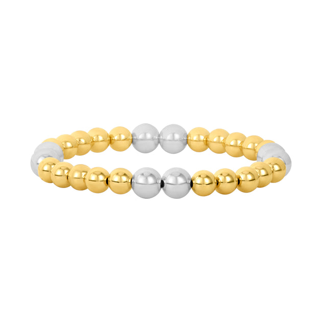 6MM Yellow Gold Filled Bracelet with 7MM Sterling Silver – Karen