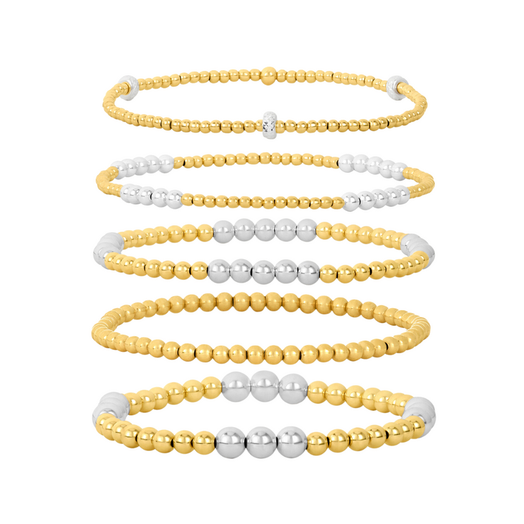 The Mixed Metal Stack-Yellow Gold Filled Bracelet-Karen Lazar Design-5.75-MIXED METAL STACK-Karen Lazar Design