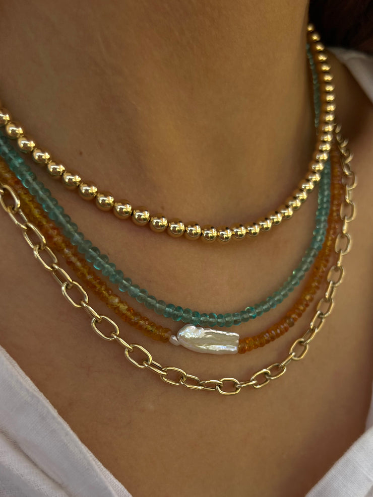 5MM Signature Beaded Necklace-Necklaces-Karen Lazar Design-13-15"-Yellow Gold-Karen Lazar Design
