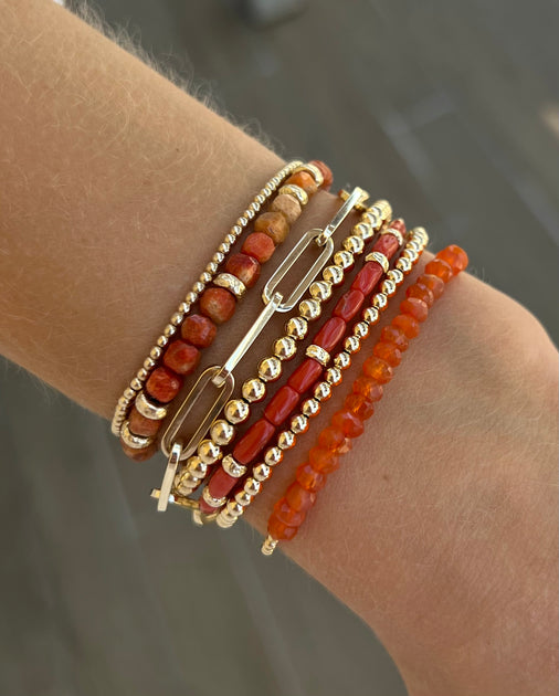 Coral and Rondelle Pattern Bracelet Karen Lazar Design