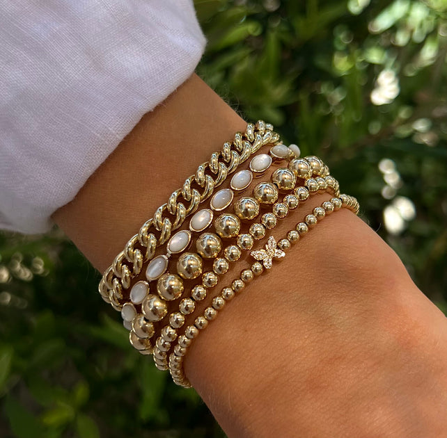 3mm Signature Bracelet with a Diamond Butterfly Bead Karen Lazar Design