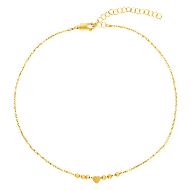 Kids 14K Yellow Gold Heart Chain Necklace-Necklaces-Karen Lazar Design-12-14"-Karen Lazar Design