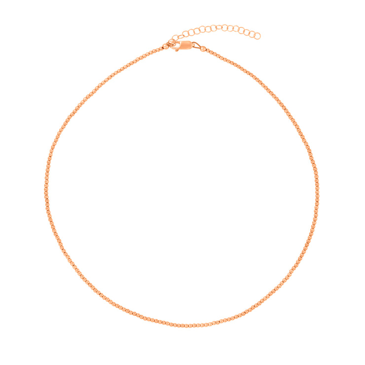 2MM Signature Beaded Necklace-Necklaces-Karen Lazar Design-13-15"-Rose Gold-Karen Lazar Design