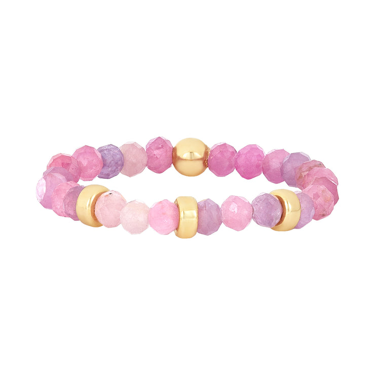 Pink Tourmaline Ring With Rondelles-Karen Lazar Design-5-Karen Lazar Design