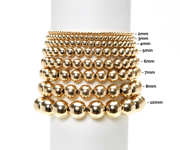 Gold Beaded Bracelet- 5mm – N & K Designs