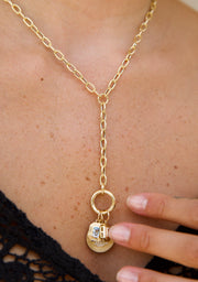 Link Lariat Necklace with a Charm Extender