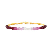 2MM Signature Bracelet with Ruby Ombré-Karen Lazar Design-5.75-Yellow Gold-Karen Lazar Design
