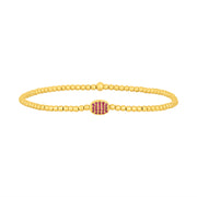 2MM Signature Bracelet with 14K Ruby Bean-Yellow Gold Filled Bracelet-Karen Lazar Design-5.75-Yellow Gold-Karen Lazar Design
