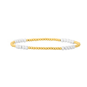 2MM Yellow Gold Filled Bracelet with 3MM Sterling Silver Gold Filled Bracelet