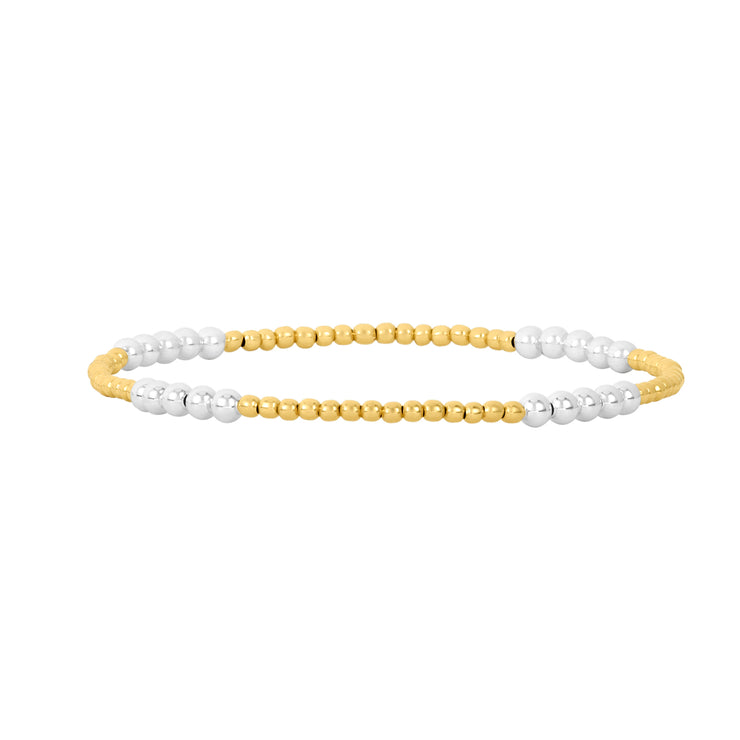 2MM Yellow Gold Filled Bracelet with 3MM Sterling Silver Gold Filled Bracelet