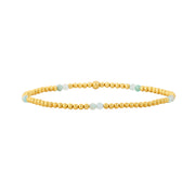 2MM Signature Bracelet with Amazonite Pattern Yellow Gold Filled Bracelet