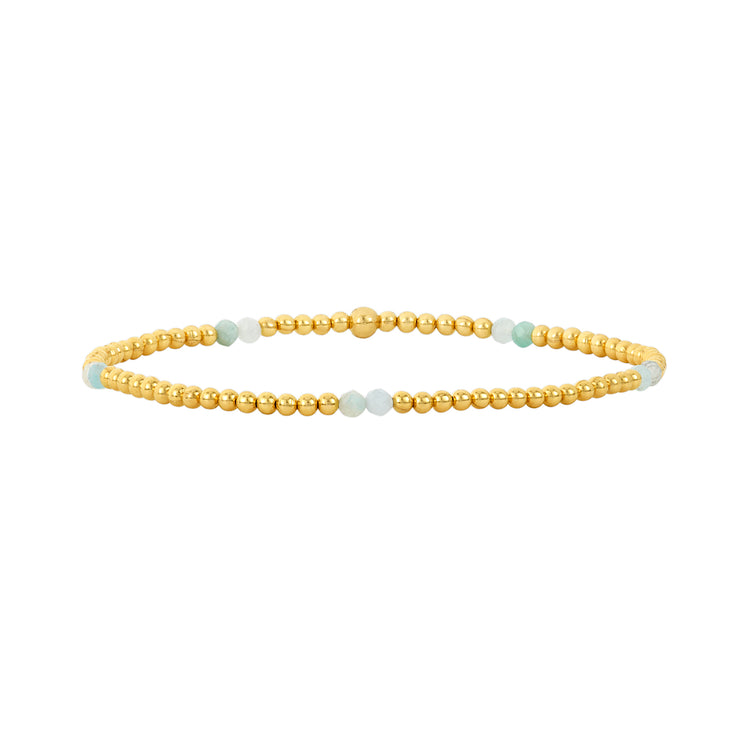 2MM Signature Bracelet with Amazonite Pattern-Yellow Gold Filled Bracelet-Karen Lazar Design-5.75-Yellow Gold-Karen Lazar Design