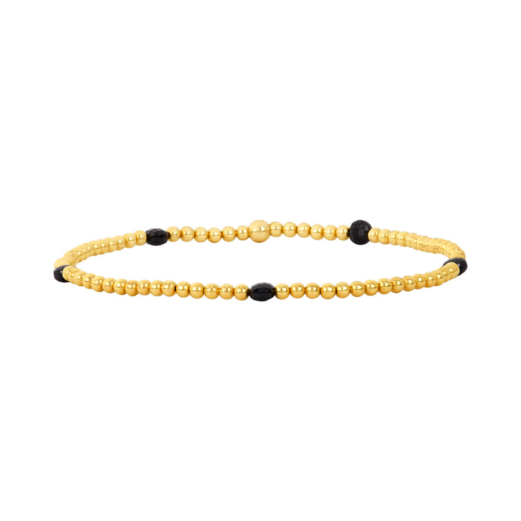 2MM Signature Bracelet with Spinel Disc Pattern-Karen Lazar Design-5.75-Yellow Gold-Karen Lazar Design