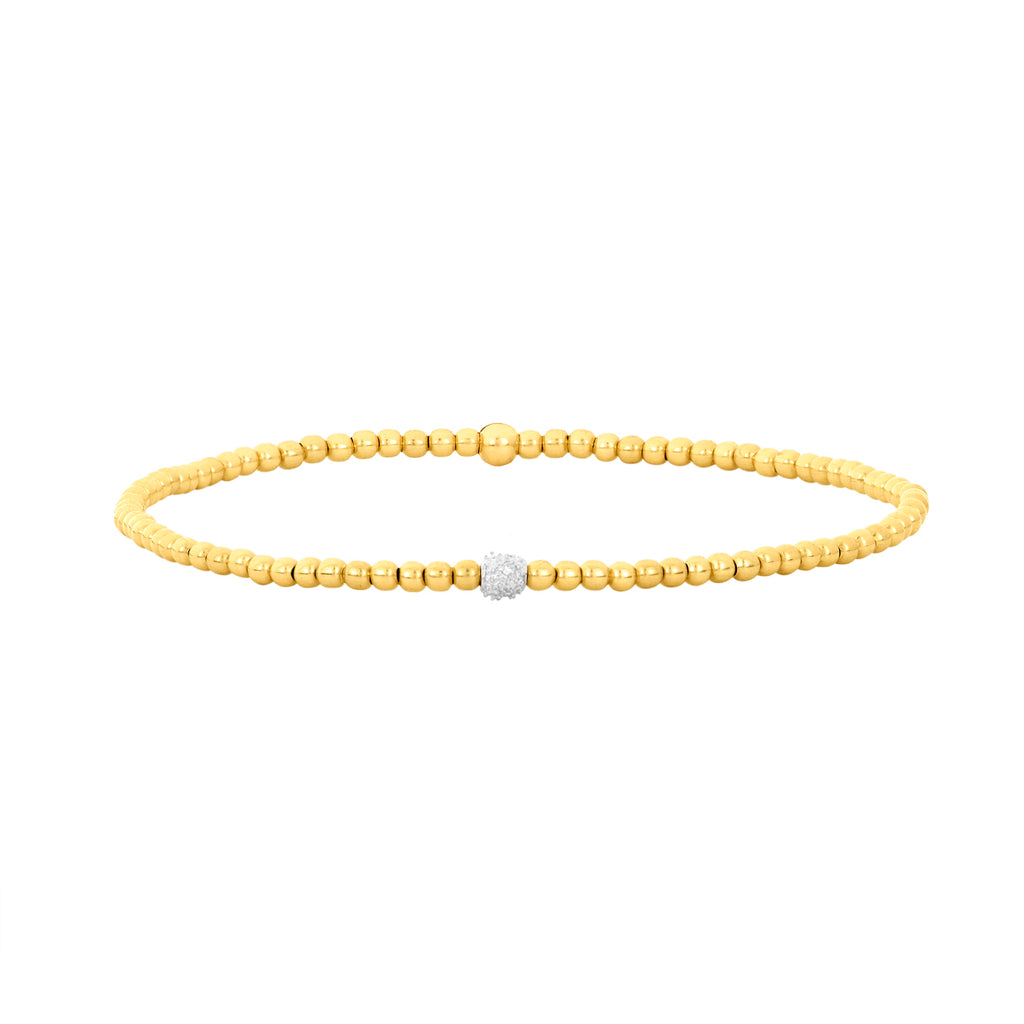 2 Circles Bracelet in 14K Solid Gold, Women's, Size: One size, Yellow