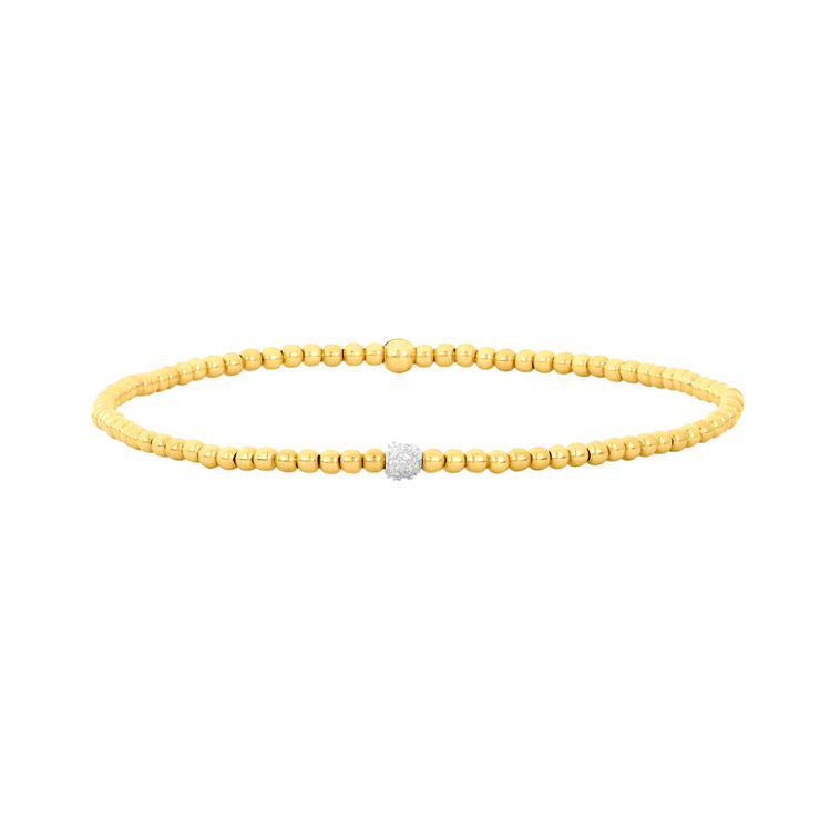 14 Kt Yellow Gold Filled Beaded Stretch Bracelet