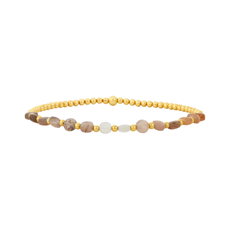 2MM Signature Bracelet with Moonstone Ombré Pattern-Gold Filled Bracelet-Karen Lazar Design-5.75-Yellow Gold-Karen Lazar Design