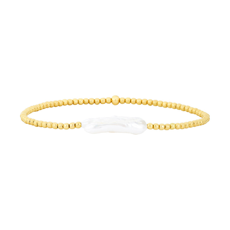 2MM Signature Bracelet with Pearl Bar Gold Filled Bracelet