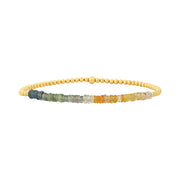 2MM Signature Bracelet with Lucky Sapphire Ombré Yellow Gold Filled Bracelet