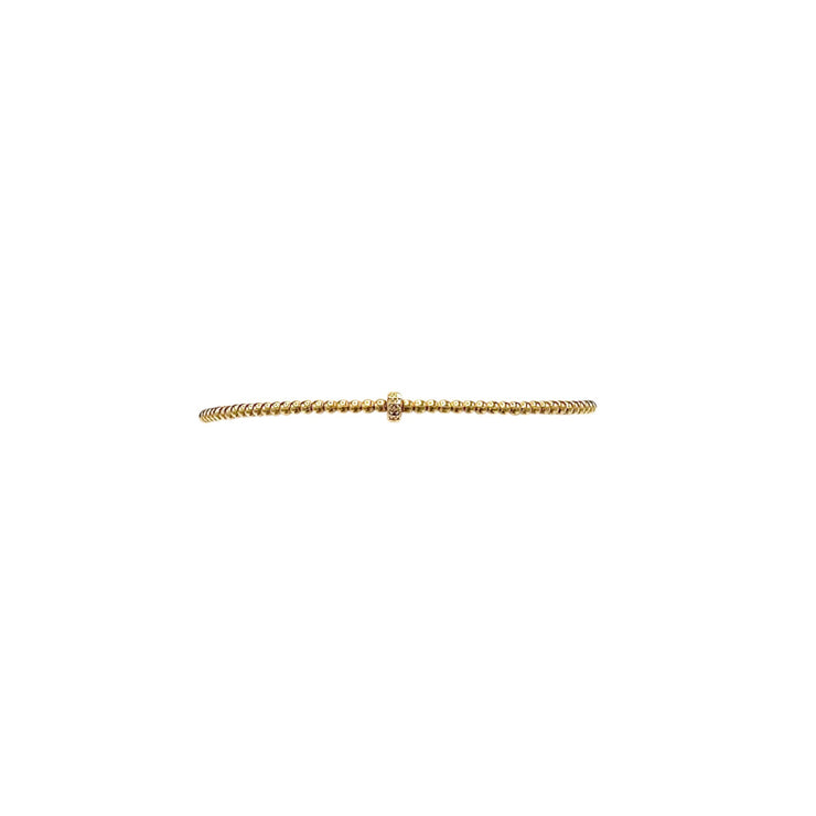 2MM Signature Bracelet with Large 14K Gold Rondelle Pattern Gold Filled Bracelet