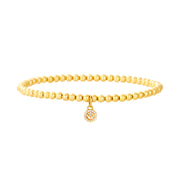 3MM Signature Bracelet With 14K Smiley Face Charm Gold Filled Bracelet with Diamond
