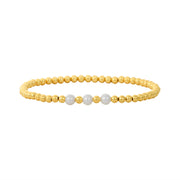 3MM Signature Bracelet with 3 White Pearl Pattern