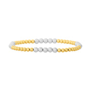 3MM Yellow Gold Filled Bracelet with 4MM Sterling Silver-signature bracelet-Karen Lazar Design-5.75-Karen Lazar Design