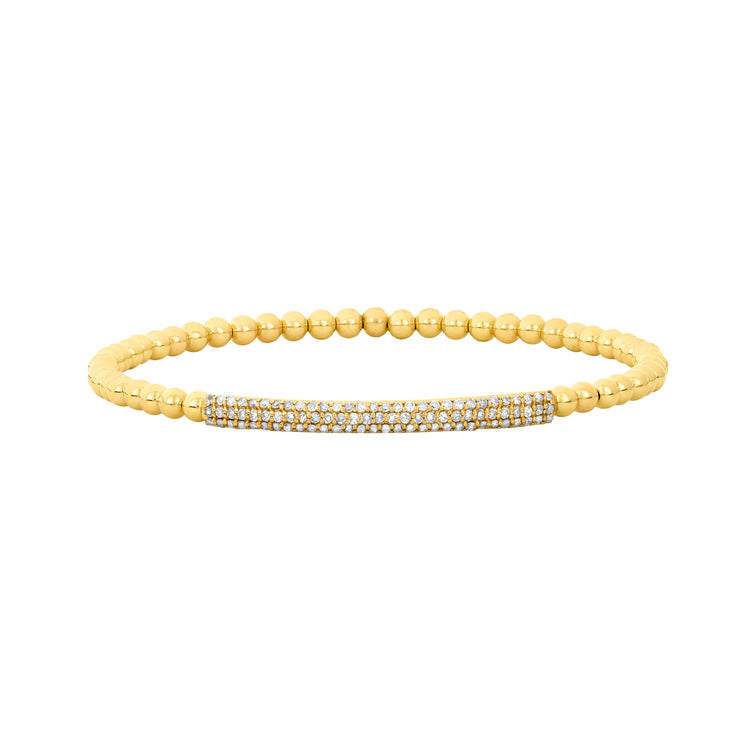3MM Signature Bracelet with 14K Diamond Bar-Yellow Gold Filled Bracelet-Karen Lazar Design-5.75-Yellow Gold-Karen Lazar Design