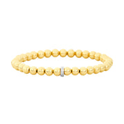 4MM Signature Bracelet with 14K Diamond Rondelle-Karen Lazar Design-5.75-Yellow Gold-Karen Lazar Design