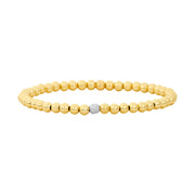 4MM Signature Bracelet with 14K Diamond Bead-Gold Filled Bracelet with Diamond-Karen Lazar Design-5.75-Yellow Gold-Karen Lazar Design