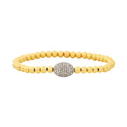 4MM Signature Bracelet with Sterling Silver Oxidized Diamond Bean Gold Filled Bracelet with Diamond