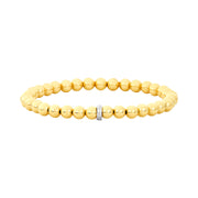 5MM Signature Bracelet with 14K Diamond Rondelle-Gold Filled Bracelet with Diamond-Karen Lazar Design-5.75-Yellow Gold-Karen Lazar Design
