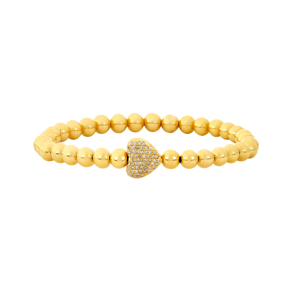 14k Gold Filled Bracelet with large Love Charm (5mm)