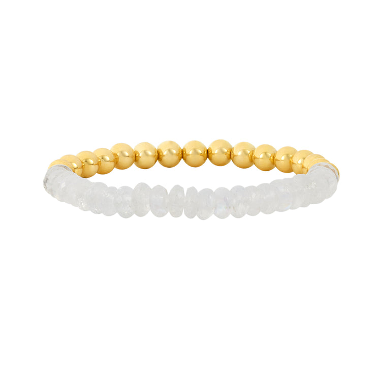 5MM Signature Bracelet with White Moonstone-Yellow Gold Filled Bracelet-Karen Lazar Design-5.75-Yellow Gold-Karen Lazar Design