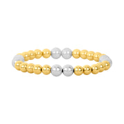 6MM Yellow Gold Filled Bracelet with 7MM Sterling Silver Signature Mixed Metal Bracelet