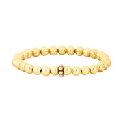 6MM Signature Bracelet with 14k Pearl Rondelle-Gold Filled Bracelet with Diamond-Karen Lazar Design-5.75-Yellow Gold-Karen Lazar Design