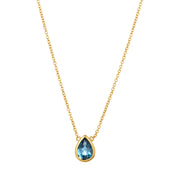 Blue Topaz Pear Drop Necklace