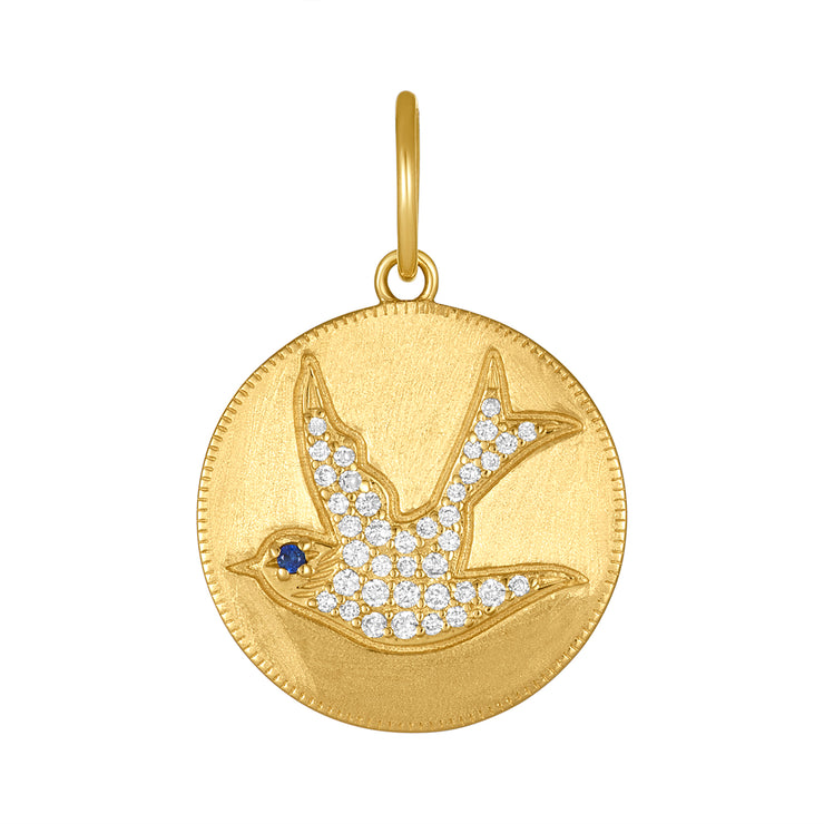 Diamond Dove Pendant Charm-Karen Lazar Design-Karen Lazar Design