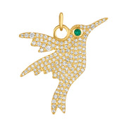 Pave Diamond Hummingbird Charm