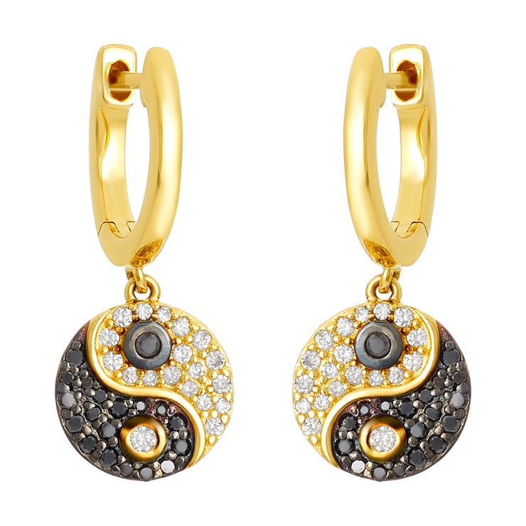 Yin Yang Earrings-Earrings-Karen Lazar Design-Yellow Gold-Karen Lazar Design