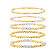 The Mixed Metal Stack Yellow Gold Filled Bracelet
