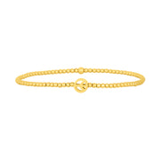 2mm Signature Bracelet With 14K Peace Sign Bead