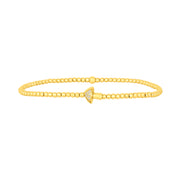 2MM Signature Bracelet with 14K Diamond Mushroom Bead-Gold Filled Bracelet with Diamond-Karen Lazar Design-5.75-Yellow Gold-Karen Lazar Design
