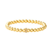 5mm Signature Bracelet with 14k Marquise Diamond Rondelle Yellow Gold