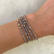 2mm Signature Bracelet with Chocolate Moonstone and Rondelles