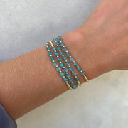 2MM Signature Bracelet With Apatite Coin Pattern Yellow Gold Filled Bracelet