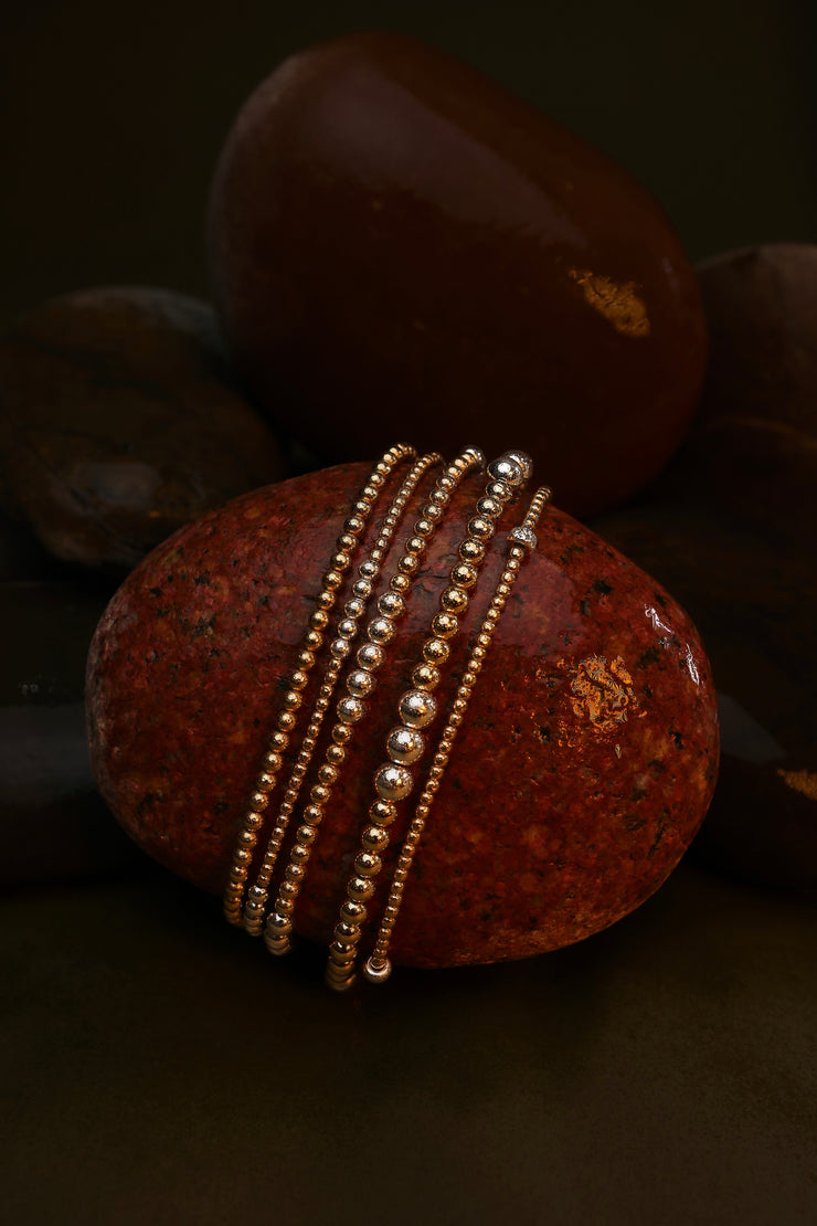 The Mixed Metal Stack-Yellow Gold Filled Bracelet-Karen Lazar Design-5.75-MIXED METAL STACK-Karen Lazar Design