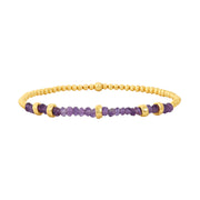 February Amethyst and Rondelle Bracelet Gold Filled Bracelet