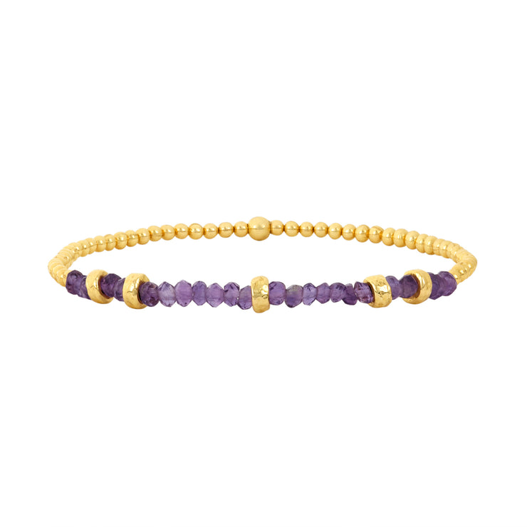 February Amethyst and Rondelle Bracelet-Gold Filled Bracelet-Karen Lazar Design-5.75-Karen Lazar Design