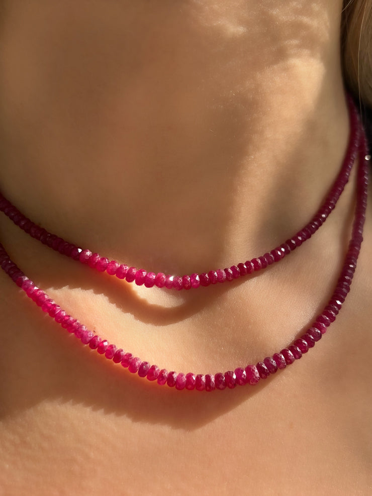Ruby Necklace-Gold Filled Bracelet-Karen Lazar Design-14-16"-Ruby-Karen Lazar Design